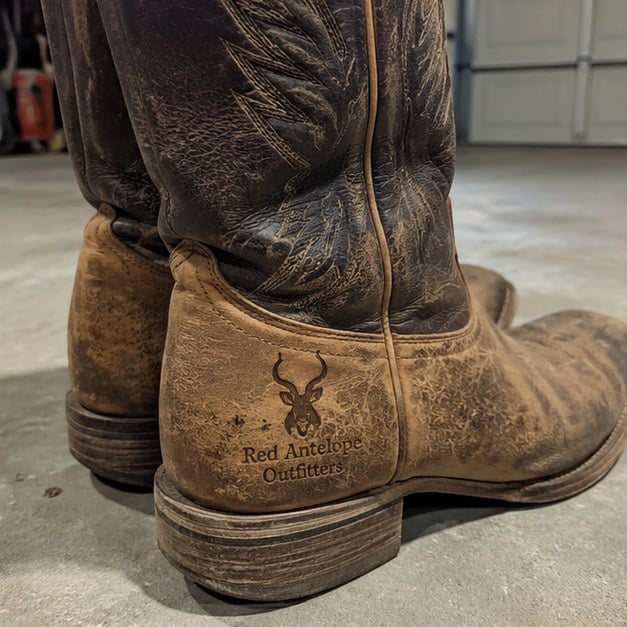 Cowboy boots with logo — customer photo