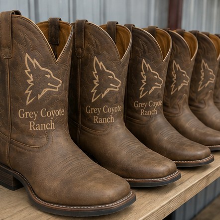 Customized cowboy boots for stables and equestrian